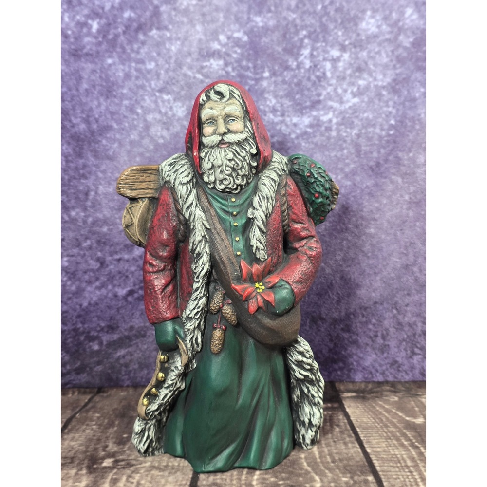 Vintage Hand Painted Ceramic Santa Claus Figurine Old World Father Christmas